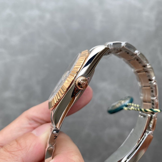 SKY-DWELLER TWO-TONE 42 ROSE GOLD BEZEL BROWN DIAL