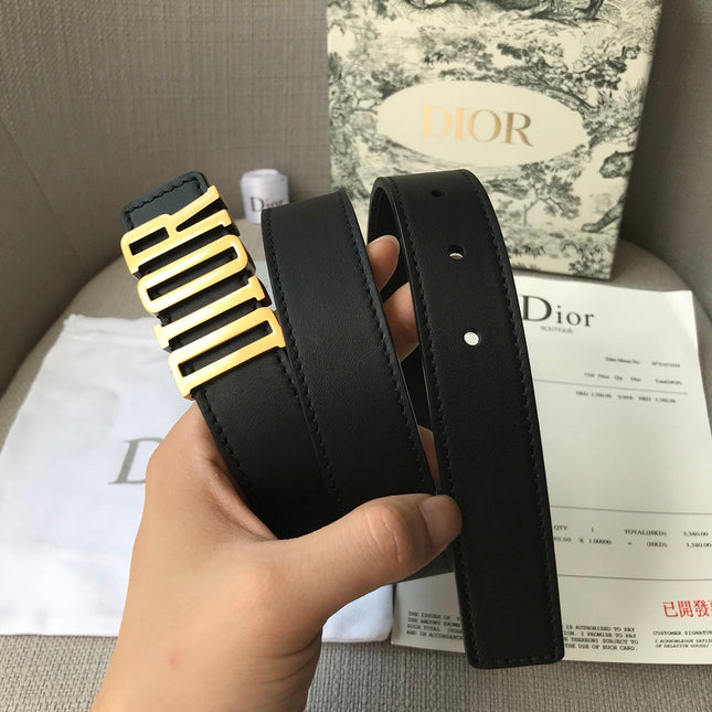 DIOR 26S BELT 30 MM IN BLACK CALFSKIN 638564