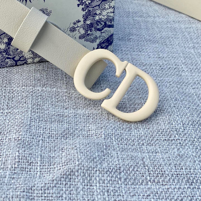 DIOR 26S BELT 20 MM IN CREAM WHITE CALFSKIN 673573