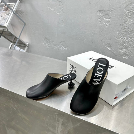 LW TOY MULE 55 BLACK CALFSKIN