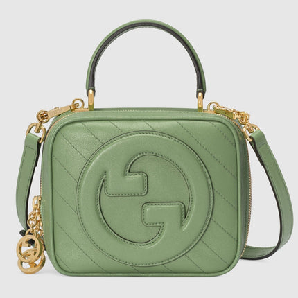 GUCCI 26S TOP HANDLE BAG 17 IN LIGHT GREEN CALFSKIN