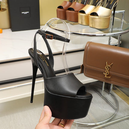 SL SUPER HIGH HEELS SANDAL BLACK CALFSKIN