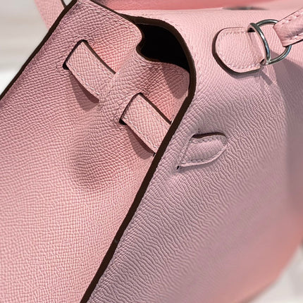 KELLY 28CM IN ROSE SAKURA SWIFT CALFSKIN SILVER HARDWARE