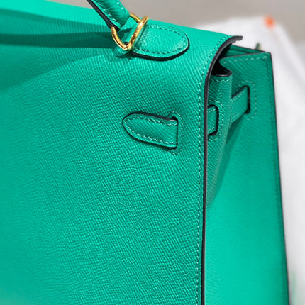 KELLY 28CM IN VERT VERTIGO EPSOM CALFSKIN GOLD HARDWARE