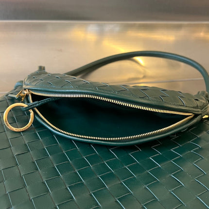 MEDIUM GEMELLI 36 DARK GREEN LAMBSKIN