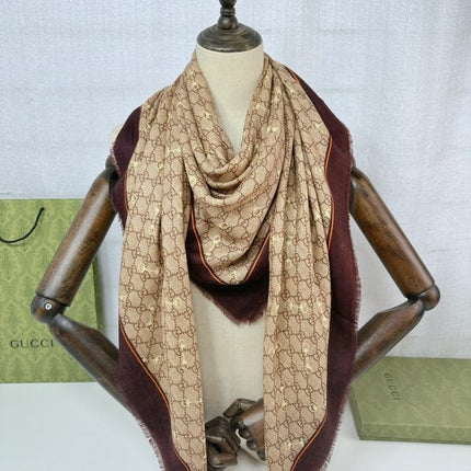 GUCCI 25S SCARF 140 IN CASHMERE 740366