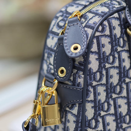 MEDIUM 31 D-VIBE BOWLING BAG IN BLUE MONOGRAM OBLIQUE JACQUARD