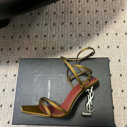 YSL HIGH HEEL SANDALS IN GOLD CALFSKIN