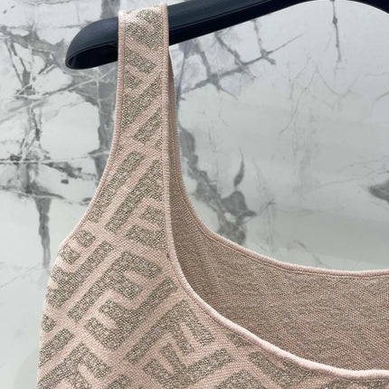 FEND 25S JACQUARD KNITTED VEST DRESS 264019