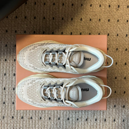 MIUMIU 26S SNEAKERS IN CLOUDY GRAY TECHNICAL FABRIC