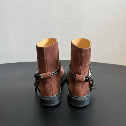 BOTTEGA VENETA 26S ANKLE BOOTS IN BROWN SUEDE