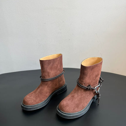 BOTTEGA VENETA 26S ANKLE BOOTS IN BROWN SUEDE