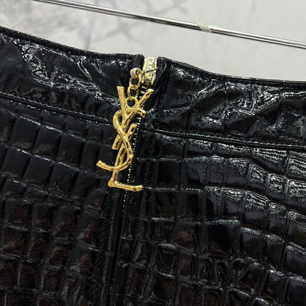YSL 25S CROC LEATHER SKIRT STYLE 108