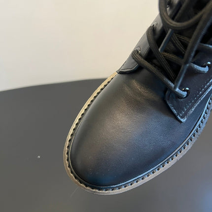 CELINE 26S MARGARET COMBAT BOOT 45 MM IN BLACK CALFSKIN