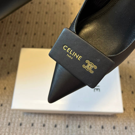 CELINE 26S HIGH-HEEL SLINGBACK 45 MM IN BLACK CALFSKIN