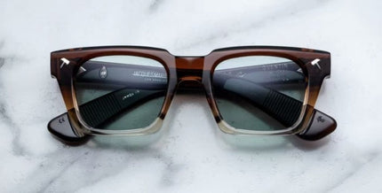 SQUARE SUNGLASSES 592596 IN BROWN MIXD WHITE ACETATE