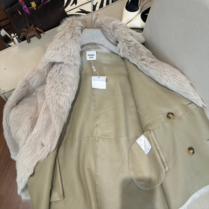 HERMES 26S SHEARLING COAT 813