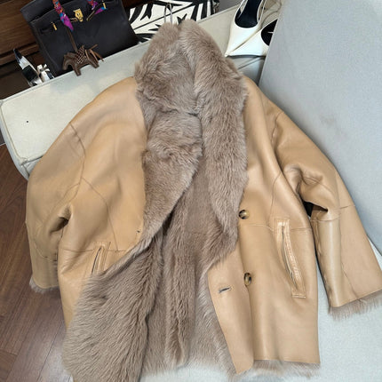 HERMES 26S SHEARLING COAT 812