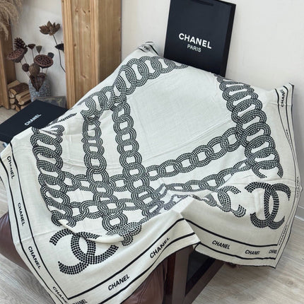 CHANEL 26S SCARF 135 IN CASHMERE AND SILK 309307