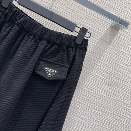 PRADA 25S A-LINE PLAID VELVET SKIRT 256