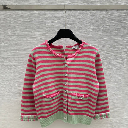 Chanel Cardigan Pink mix Gray Cachemire 232766