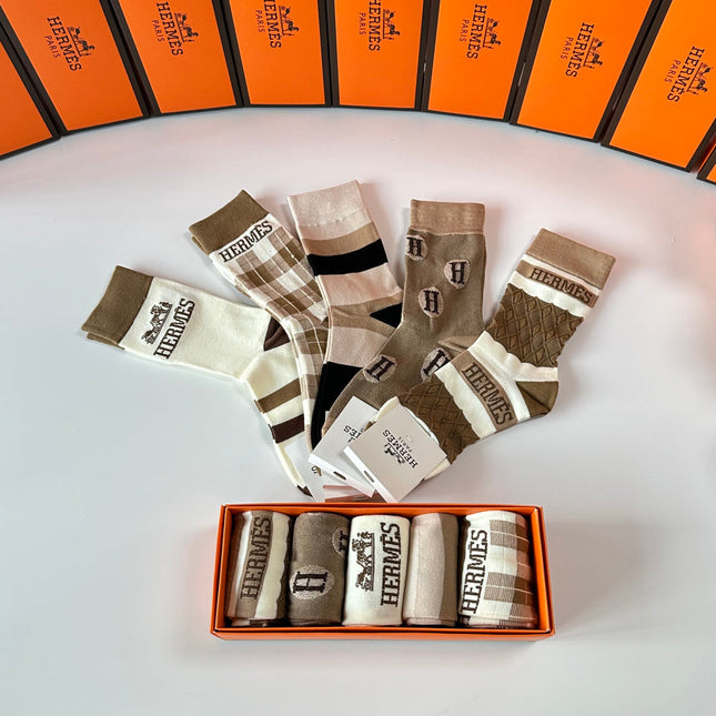 HERMES 26S CREW SOCKS 109657 (1 BOX)