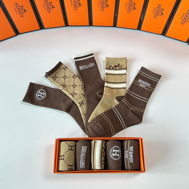 HERMES 26S CREW SOCKS 278225 (1 BOX)