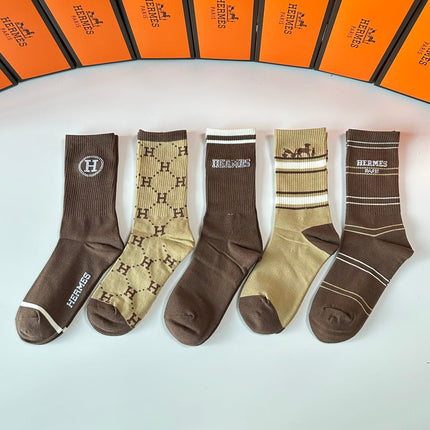 HERMES 26S CREW SOCKS 278225 (1 BOX)