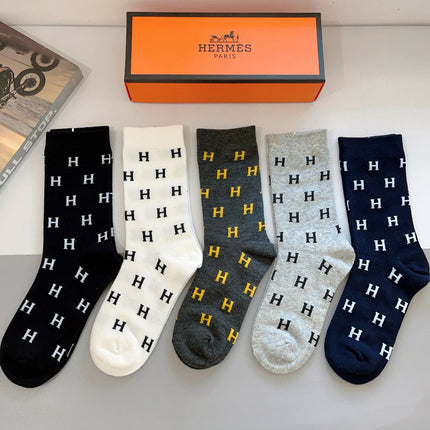 HERMES 26S CREW SOCKS 558896 (1 BOX)