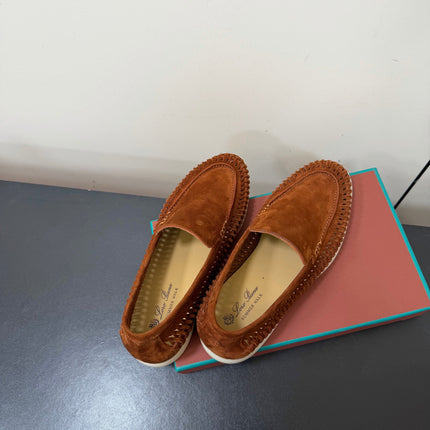 LP 26S BRAIDED LOAFERS IN RUST BROWN SUEDE