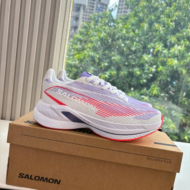 ALO 25S SALOMON SPECTUR SNEAKER IN PURPLE AND WHITE MESH FABRIC