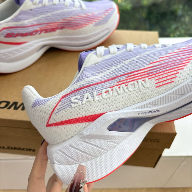 ALO 25S SALOMON SPECTUR SNEAKER IN PURPLE AND WHITE MESH FABRIC