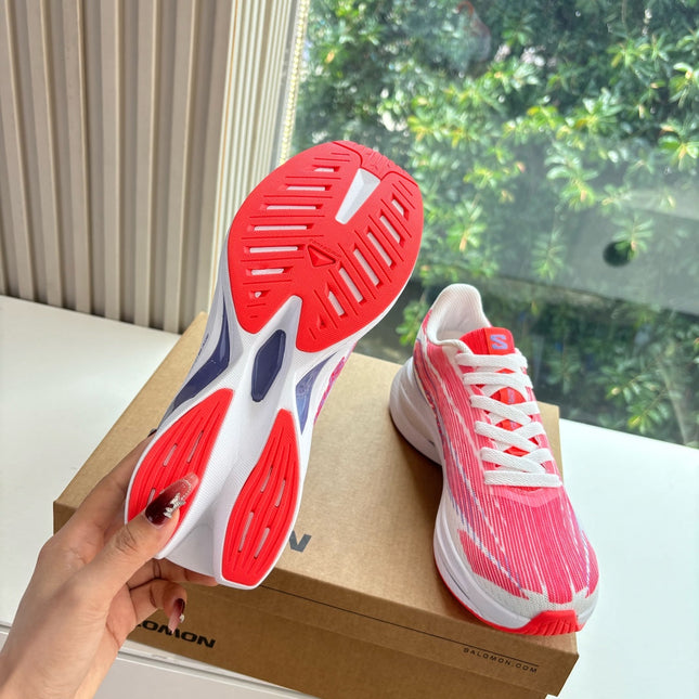 ALO 25S SALOMON SPECTUR SNEAKER IN PINK AND WHITE MESH FABRIC