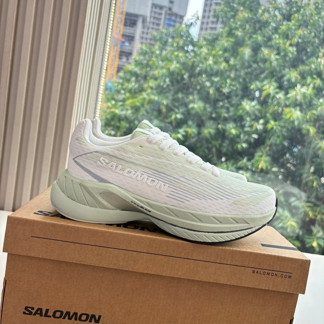 ALO 25S SALOMON SPECTUR SNEAKER IN LIGHT GREEN AND WHITE MESH FABRIC