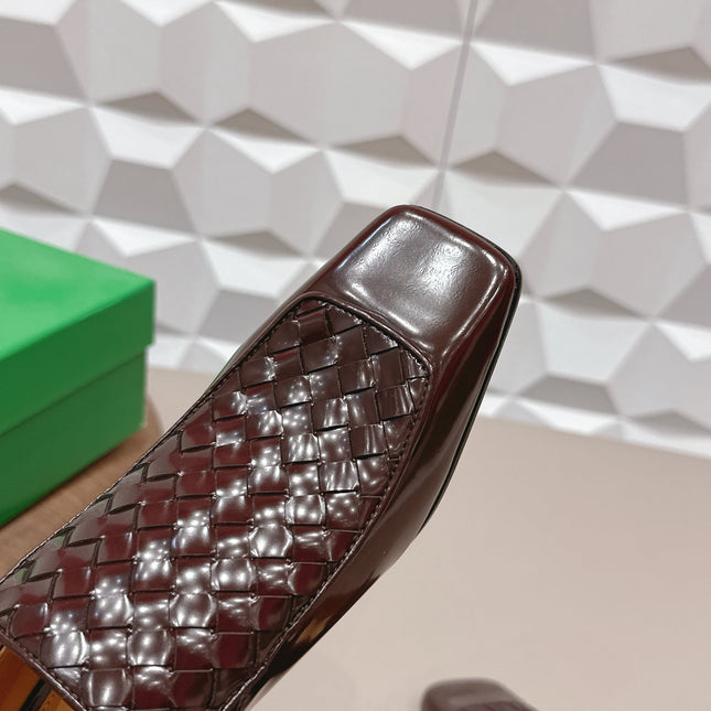 BOTTEGA VENETA 26S VENTURA LOAFERS 40 MM IN BROWN INTRECCIATO CALFSKIN
