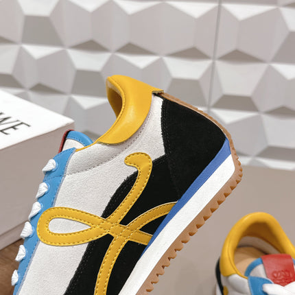 LOEWE 26S FLOW RUNNER SNEAKER IN MULTICOLOR SUEDE AND CALFSKIN STYLE 4