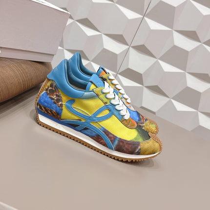 LOEWE 26S FLOW RUNNER SNEAKER IN MULTICOLOR FABRIC AND CALFSKIN STYLE 3