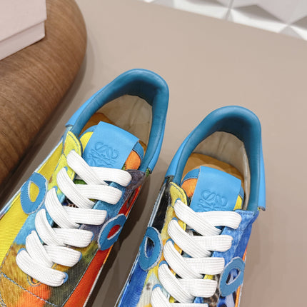 LOEWE 26S FLOW RUNNER SNEAKER IN MULTICOLOR FABRIC AND CALFSKIN STYLE 3