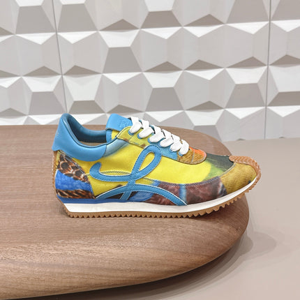 LOEWE 26S FLOW RUNNER SNEAKER IN MULTICOLOR FABRIC AND CALFSKIN STYLE 3