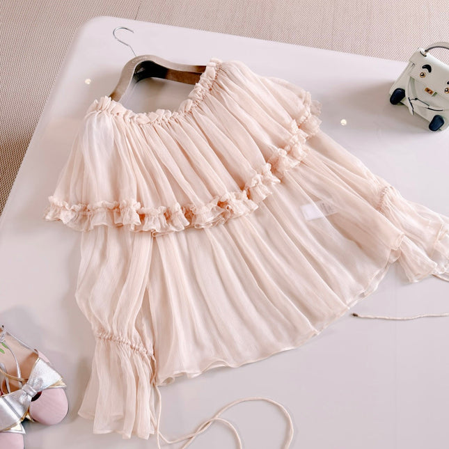 CHLOE 26S OFF-SHOULDER SILK TOP STYLE 122