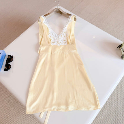 CHLOE 26S LACE-TRIM SILK DRESS STYLE 119