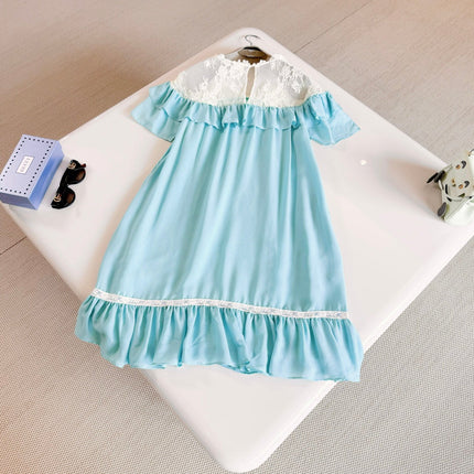 CHLOE 26S LACE-TRIM SILK DRESS STYLE 118
