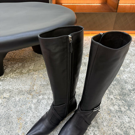 HM 26S KNEE-HIGH BOOTS 35 MM IN BLACK CALFSKIN