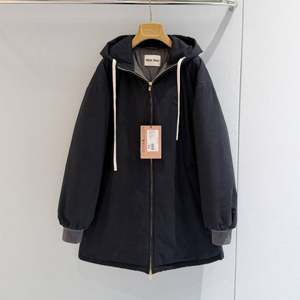 MIUMIU 26S HOODED ZIP-UP PARKA JACKET 1421
