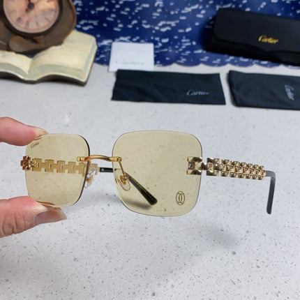 CARTIER 26S RIMLESS RECTANGULAR FRAME IN METAL 436032