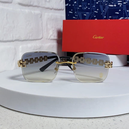 CARTIER 26S RIMLESS RECTANGULAR FRAME IN METAL 436033