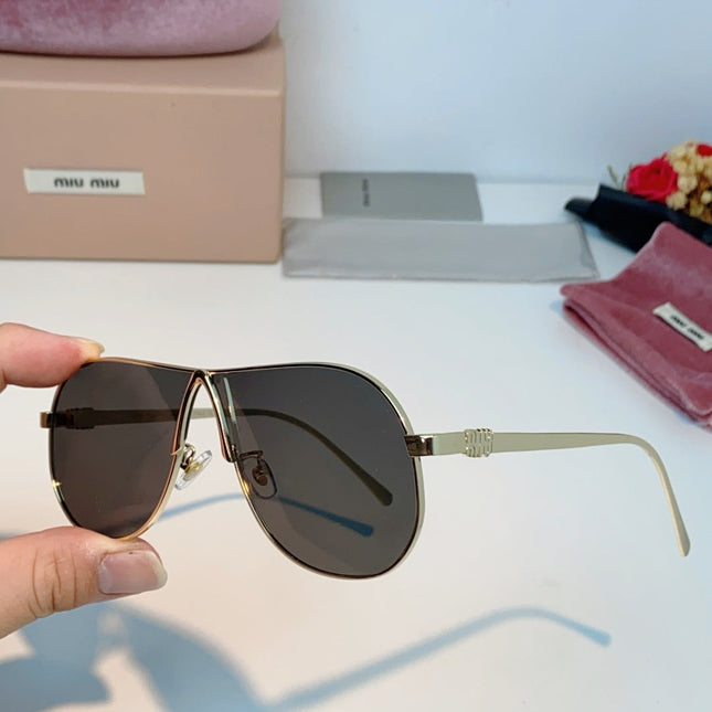 MIUMIU 26S OVAL FRAMEAVIATOR FRAME IN METAL 424525