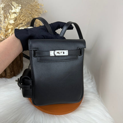 HM 25S KELLY JUMP 17 CM IN BLACK SWIFT WITH SILVER HARDWARE