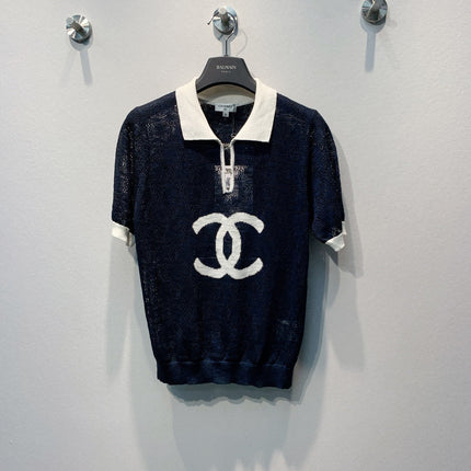 CHANEL 26S SHORT SLEEVE KNIT POLO STYLE 1248