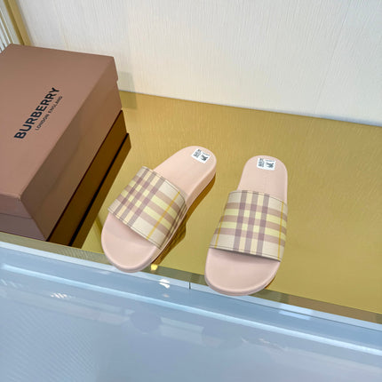 BURBERRY 26S SLIDES SANDAL IN LIGHT PINK CALFSKIN